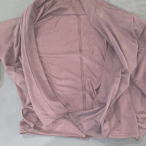 Athleta Top Women’s Size XL Purple Retroterry Wrap Comfy Long Sleeve Tie *read* - Picture 6 of 12